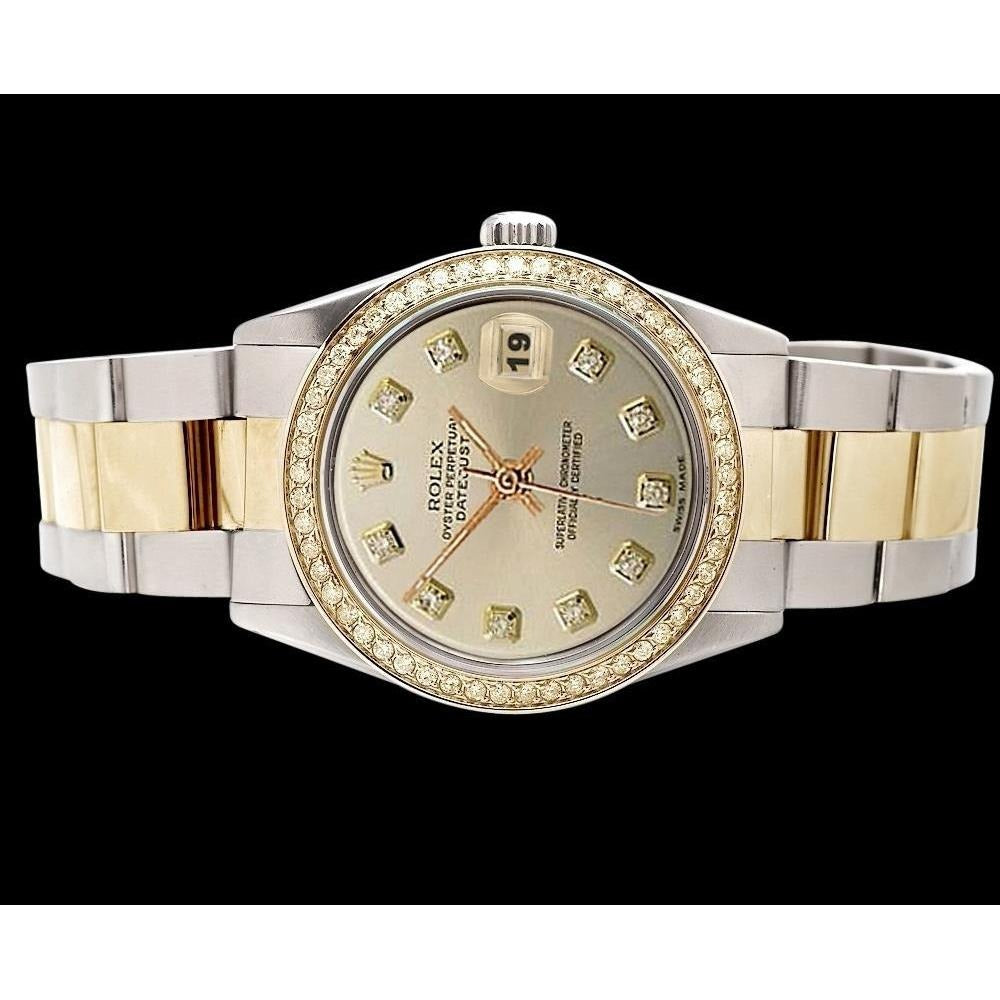 Diamond Dial Bezel Ss & Gold Rolex