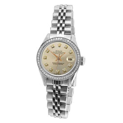 Silver Diamond Dial Bezel Watch Ss Jubile Bracelet Rolex Datejust