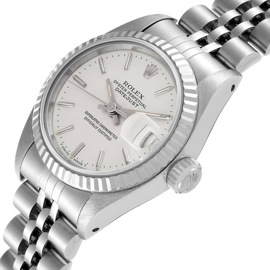 Silver Dial Rolex Lady-Datejust 26 mm Stainless Steel Watch