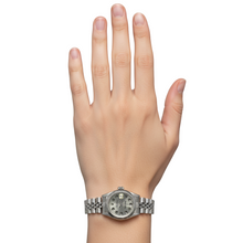 Silver Natural Earth Mined Diamond Dial Fluted Bezel Date Watch Ss Jubilee Bracelet P2