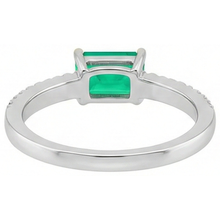Colombian Emerald Colored Stone Ring 1-ct 14K Two Tone Gold – back view