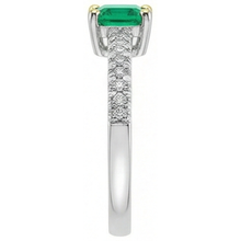 Earth-Mined Colombian Emerald Colored Stone Ring – profile view
