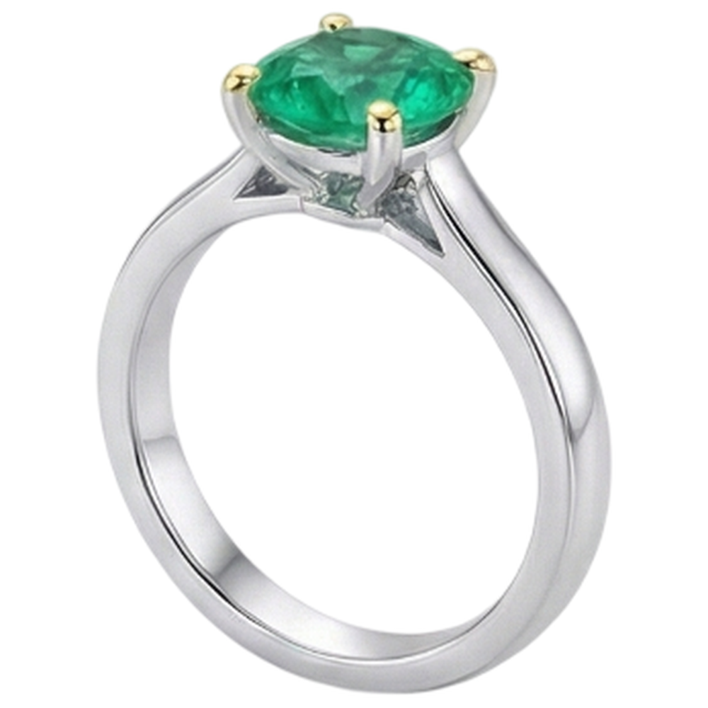 Real Fine Emerald Precious Stone Ring – side view