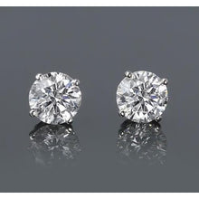 Simple Round Stud Earring Diamond White Gold 14K 2 Carats