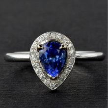 Simple Sapphire And Diamond Halo Ring