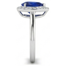 Simple Sapphire And Natural Earth Mined Diamond Halo Ring