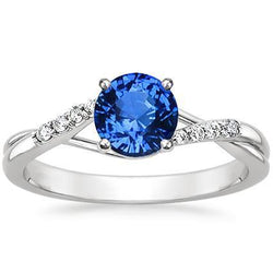 Simple Sapphire Natural Earth Mined Diamond Ring