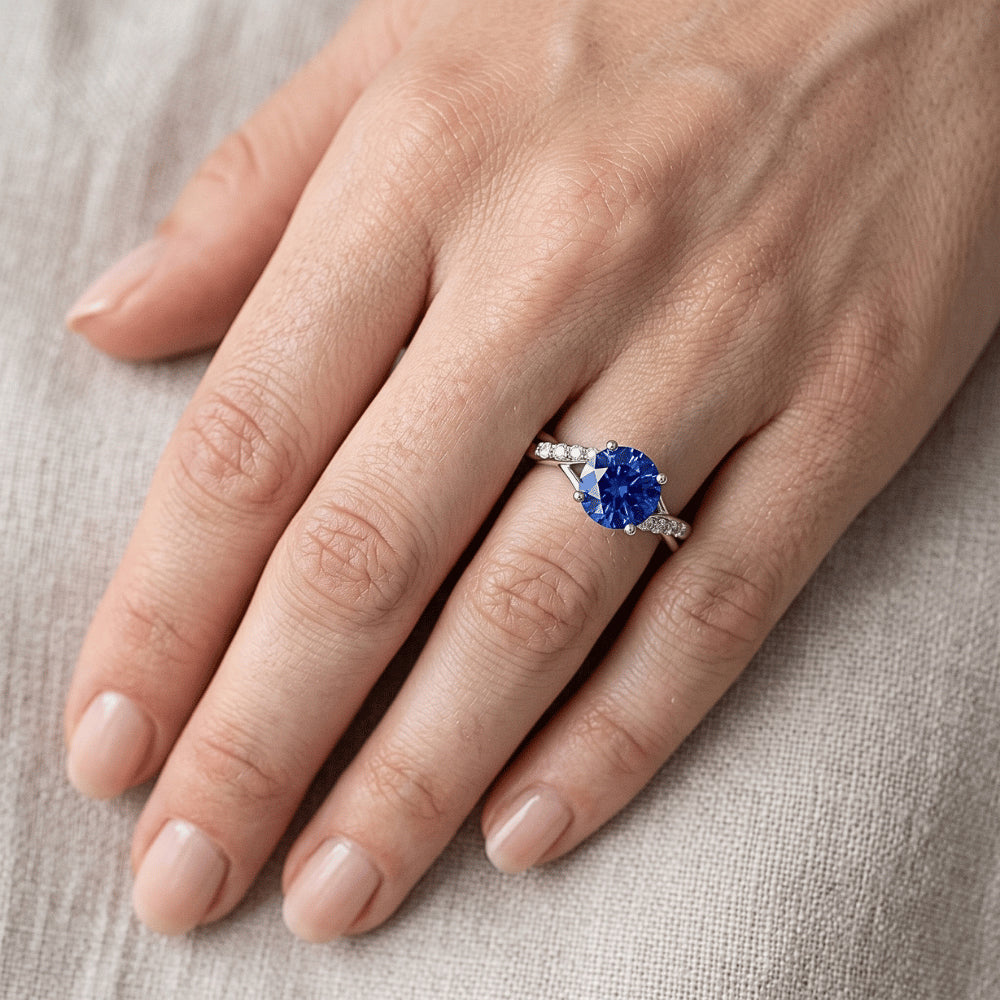 Simple Sapphire GIA CERTIFIED Diamond Ring