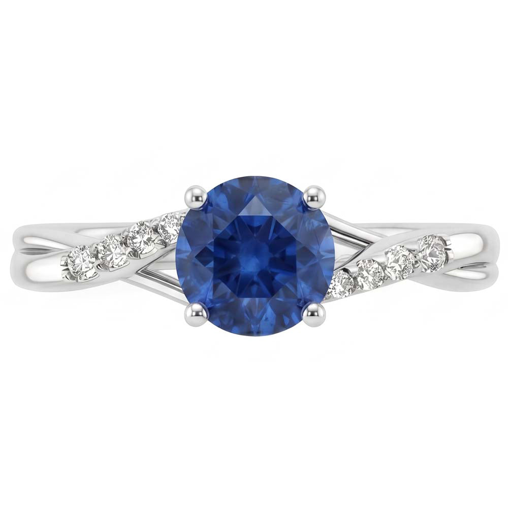 Simple Sapphire Natural Earth Mined DIAMOND ( NOT LAB GROWN ) Ring