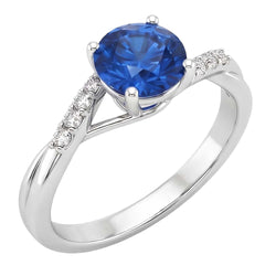 Simple Sapphire Natural Earth Mined DIAMOND ( NOT LAB GROWN ) Ring
