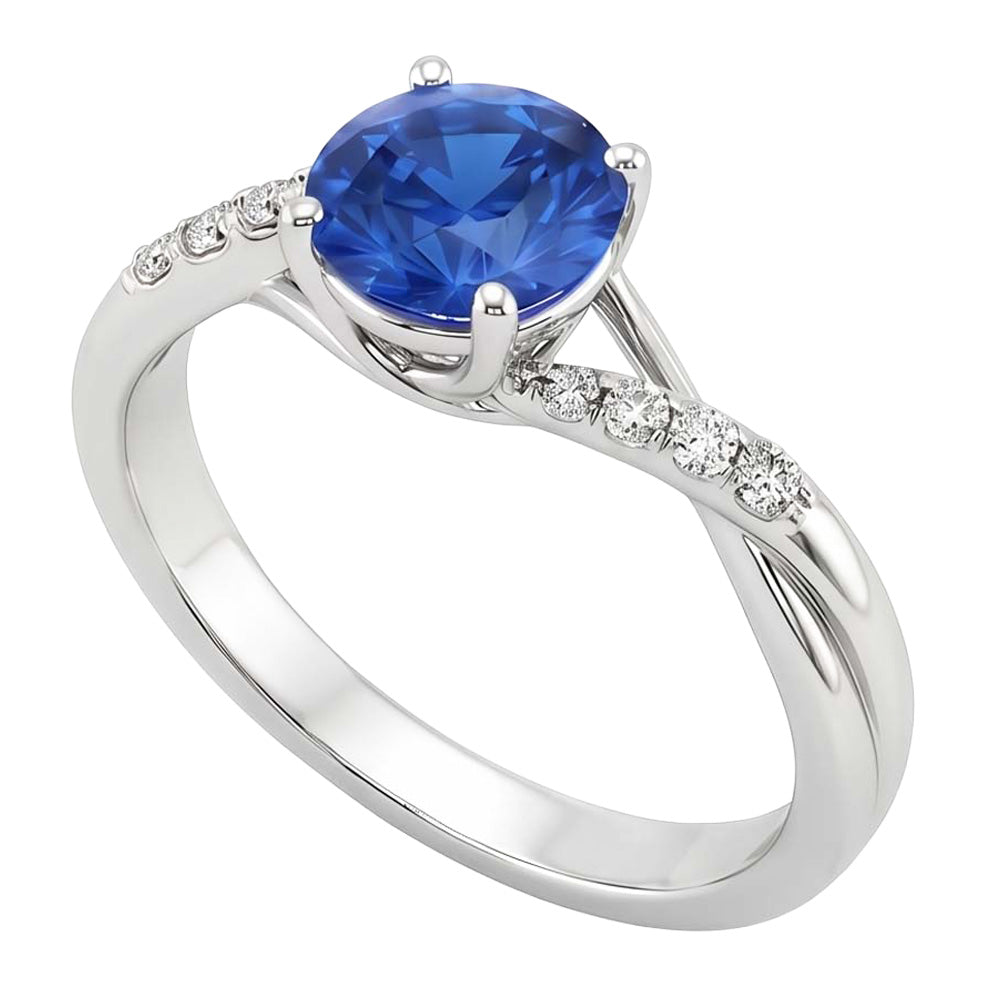 Simple Sapphire Natural Earth Mined DIAMOND ( NOT LAB GROWN ) Ring