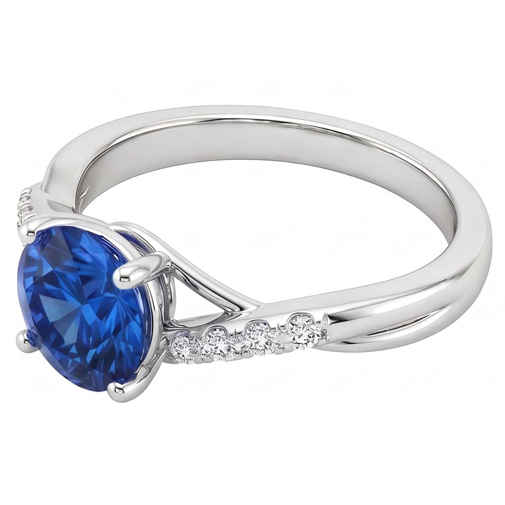 Simple Sapphire Natural Earth Mined DIAMOND ( NOT LAB GROWN ) Ring