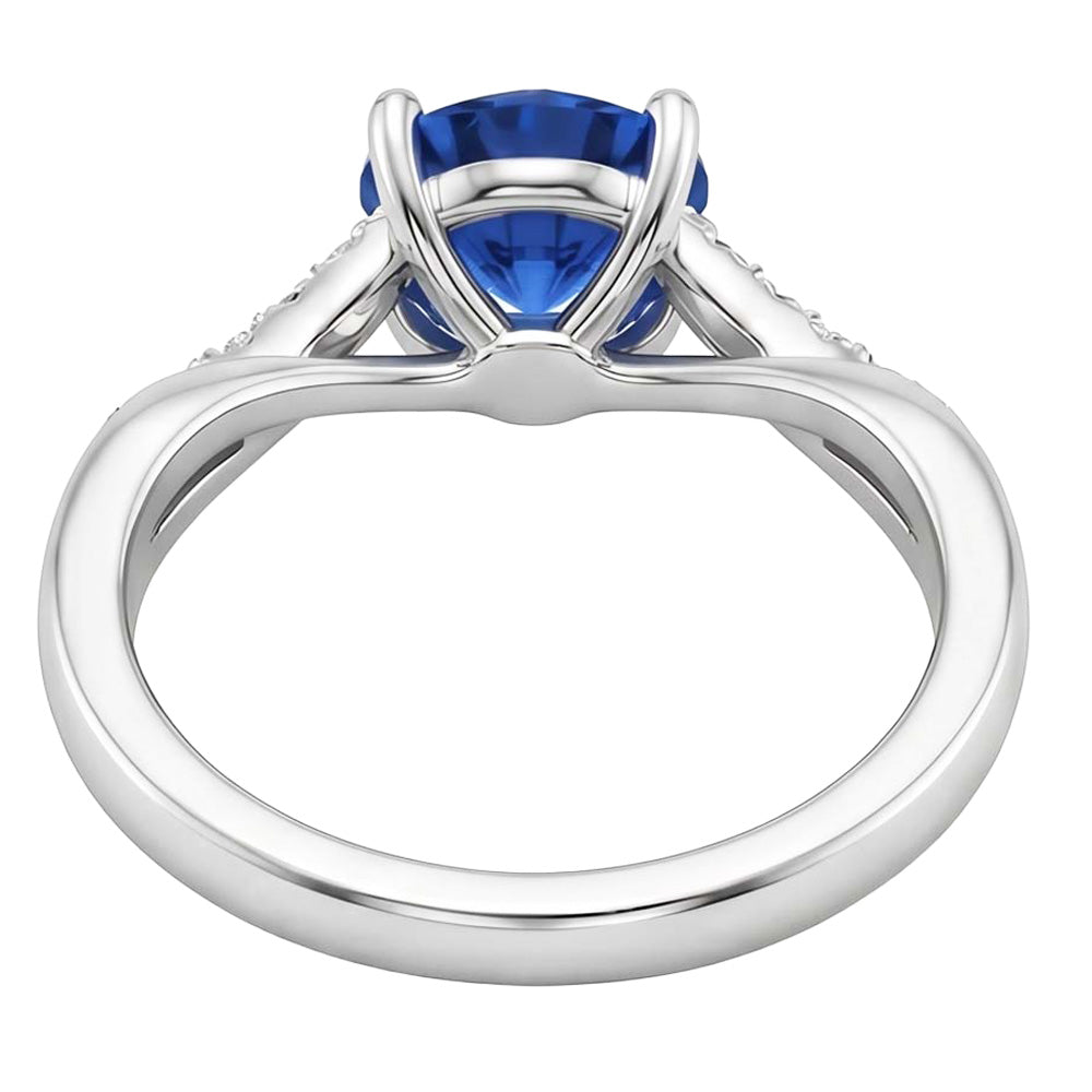 Simple Sapphire Natural Earth Mined DIAMOND ( NOT LAB GROWN ) Ring