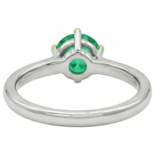 Real Colombian Emerald Gemstone Ring 1 ct 14 Karat Two Tone Gold – back view