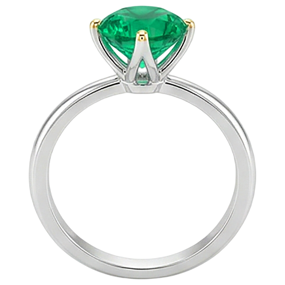 Genuine Colombian Emerald Precious Stone Ring – profile view
