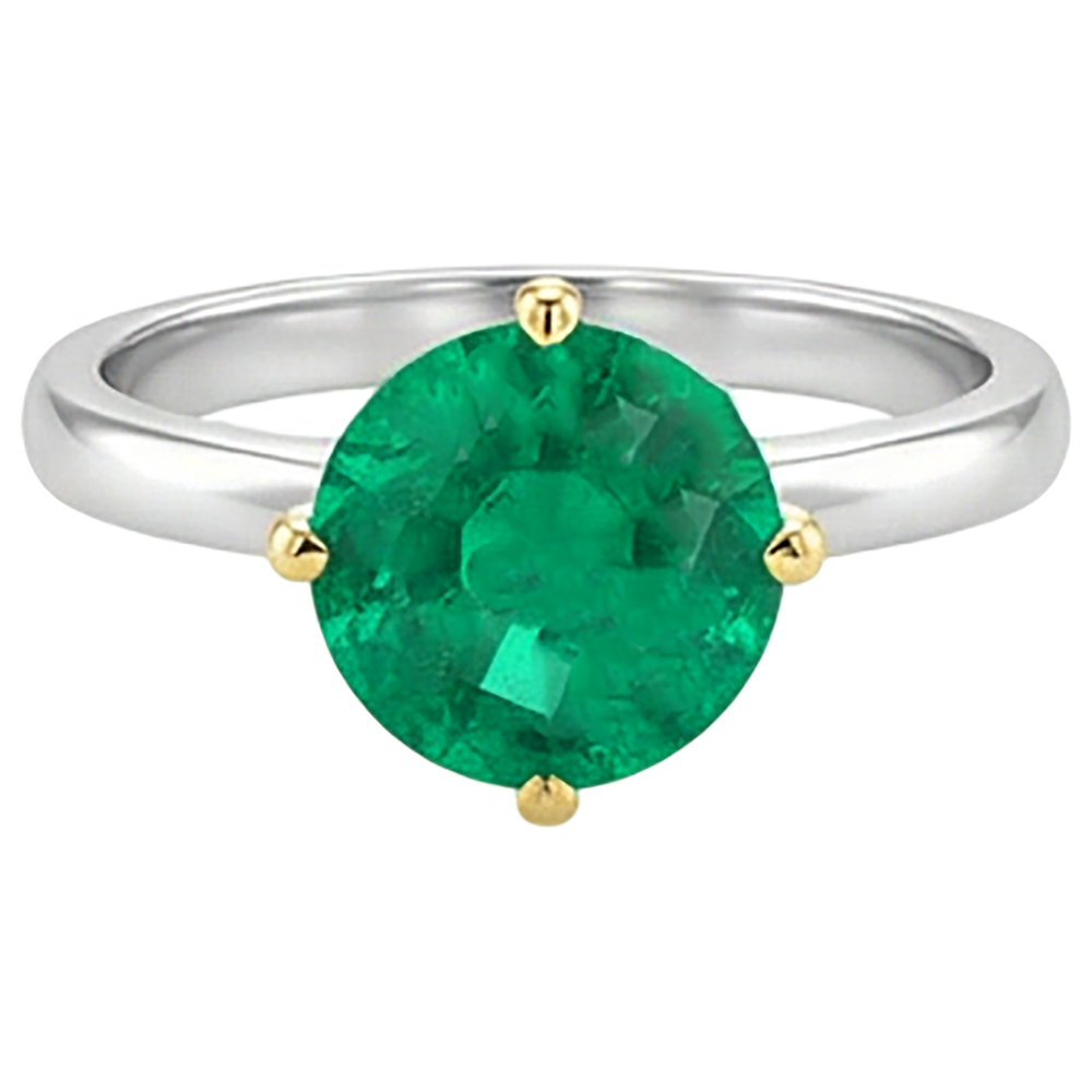 Genuine Colombian Emerald Precious Stone Ring – side view