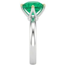Artisan Colombian Emerald Precious Stone Ring 3 ct – top view