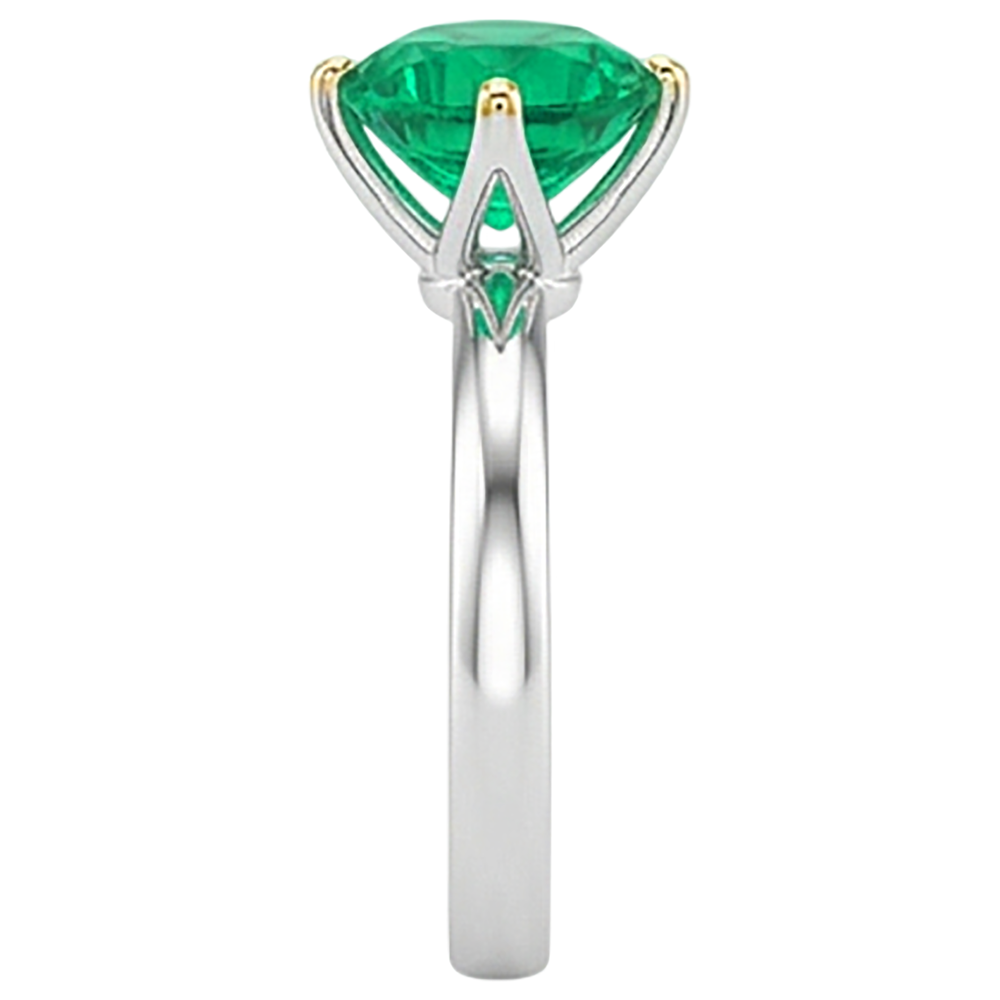 Artisan Colombian Emerald Precious Stone Ring 3 ct – top view