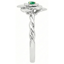 Gemstone Ring 14 Karat Two Tone Gold with Fine Emerald – angle view