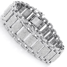 Small Round Cut 18 Carats Genuine Diamonds Men's Bracelet Gold White 14K