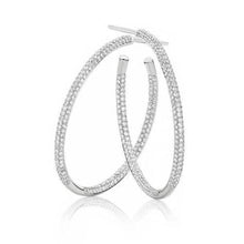 Small Round Cut 5.50 Ct Real Diamonds Women Hoop Earrings White Gold 14K