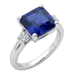 Natural Sapphire Ring 2.75ct - White Gold 14K