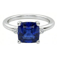 natural round sapphire 2.75ct ring side angle