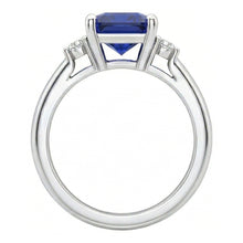 natural round sapphire 2.75ct ring profile view