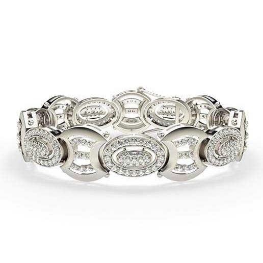 Small Round Real Diamonds 11.50 Carats Men's Bracelet Wg 14K