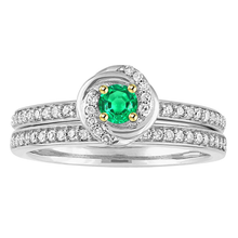 Real Colombian Emerald Bridal Ring 0.50 ct Two-Tone 14K Gold – main view