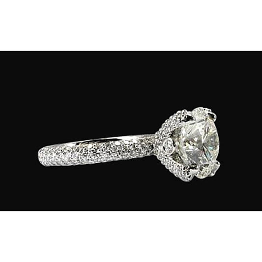 Solid 14K White Gold Engagement Real Natural Earth Mined Diamond Ring 4.50 Carat