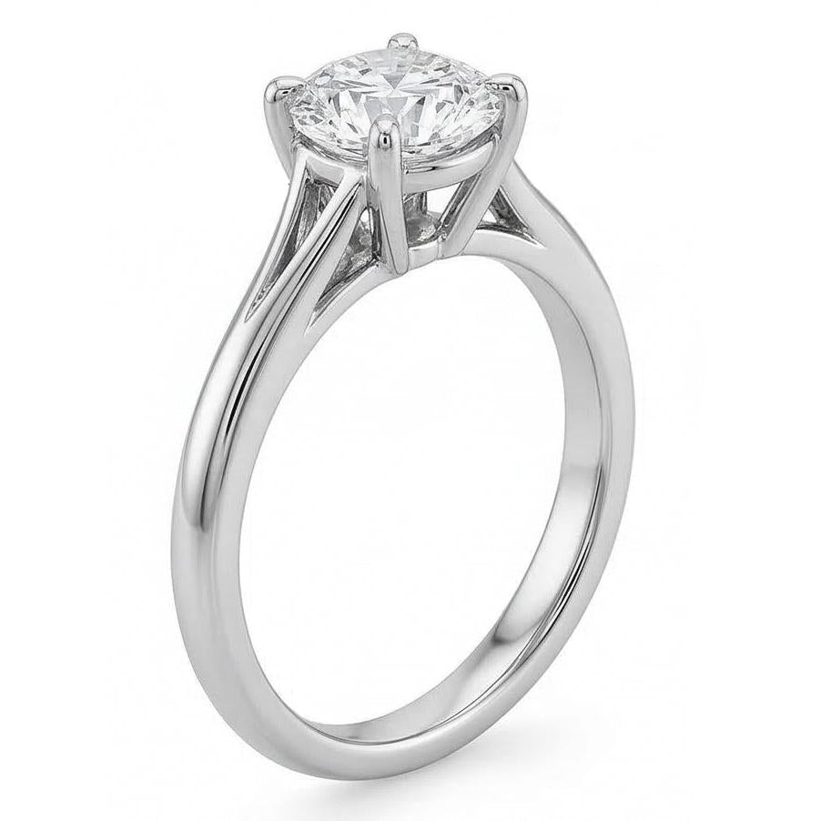 Solitaire 0.75 Carat Round Natural Earth Mined DIAMOND ( NOT LAB GROWN ) Engagement Ring Gold 14K New