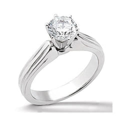 Solitaire 0.75 Carats Real Round Cut Diamond Solid Gold Ring Jewelry
