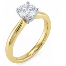 Solitaire 1.25 Carat Natural Earth Mined Diamond Engagement Ring Two Tone 14K