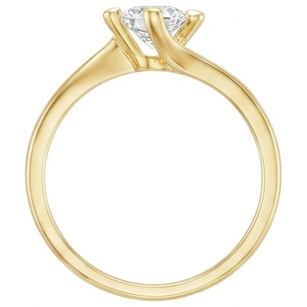 Solitaire 1.75 Carat Natural Earth Mined Diamond Wedding Ring Yellow Gold 14K