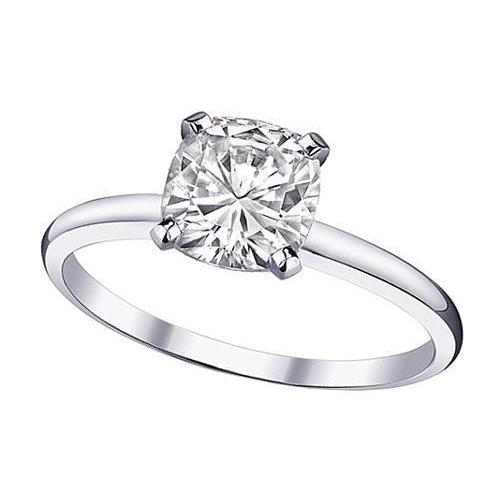 Solitaire 1 Carat Cushion Real Diamond Ring