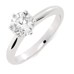 Solitaire 1 Carat Natural Earth Mined Diamond Engagement Ring