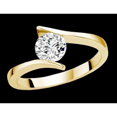 Solitaire 1 Carat Round Natural iamond Anniversary Ring New