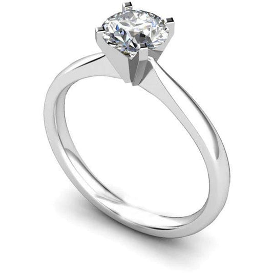 Solitaire 1 Ct Round Cut Real Diamond Wedding Ring