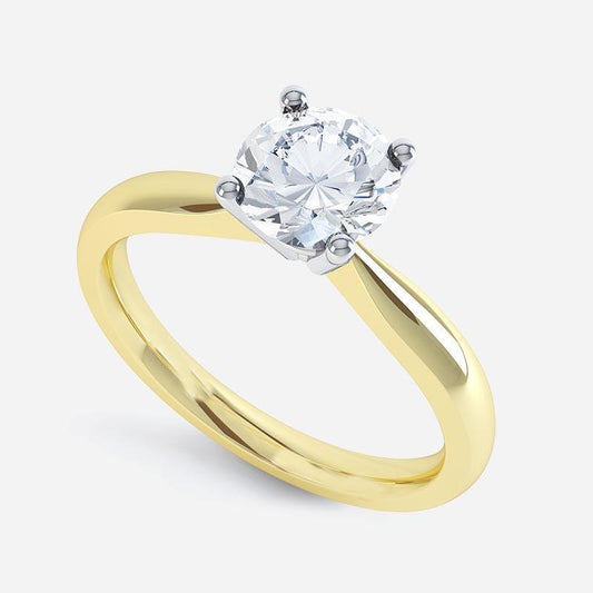 Solitaire 1.25 Carat Natural Diamond Engagement Ring Two Tone 14K