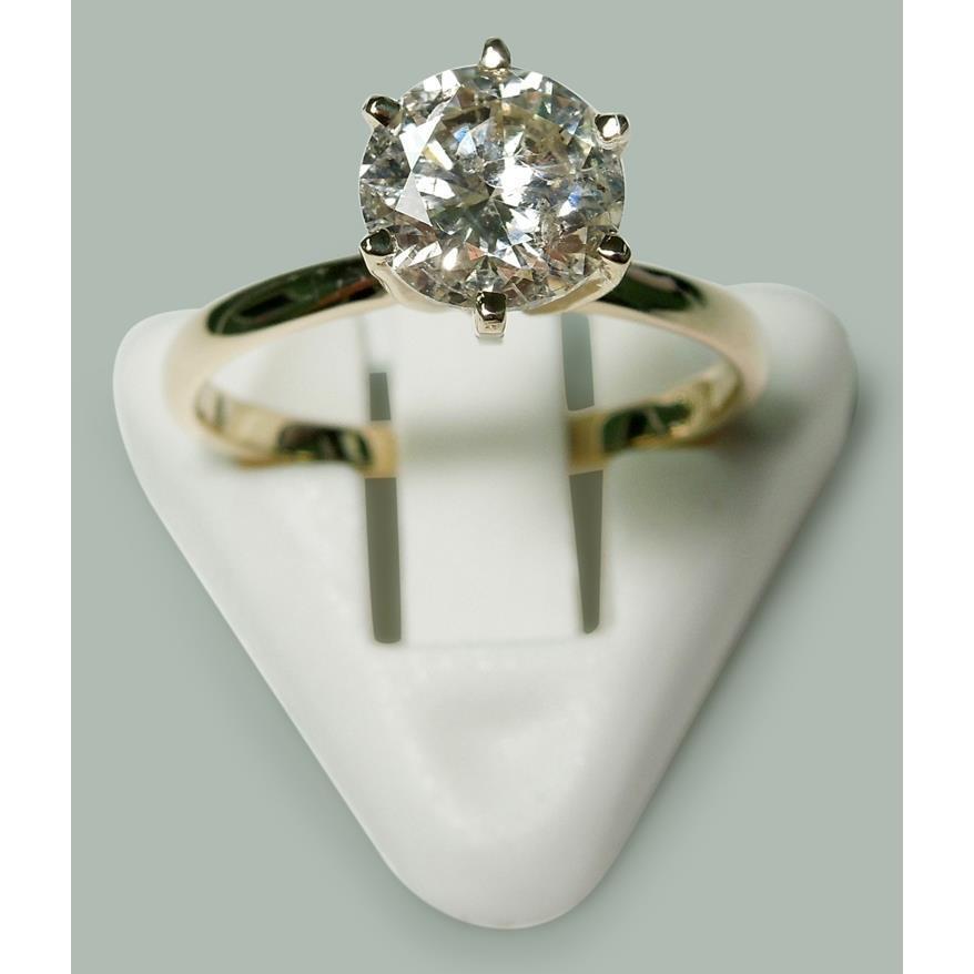 Solitaire 1.50 Carat Round Real Diamond Ring Gold 14K