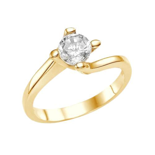 Solitaire 1.75 Carat Genuine Diamond Wedding Ring Yellow Gold 14K
