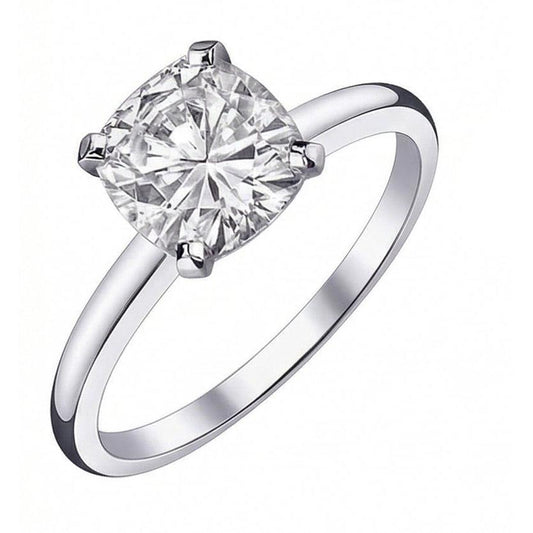 Solitaire 2.01 Carat Cushion Natural Earth Mined DIAMOND ( NOT LAB GROWN ) Ring