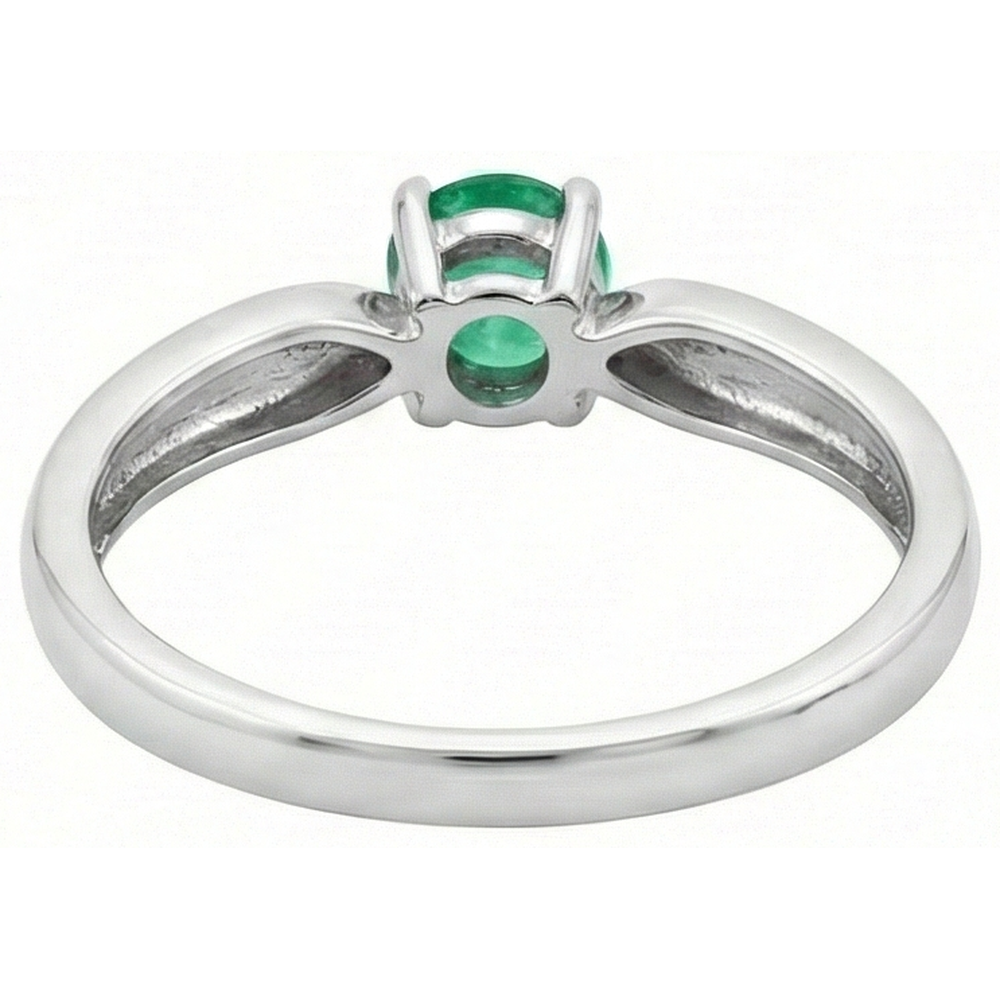 Solitaire 2.50 Ct Round Cut Green Emerald Engagement Ring White Gold 14K