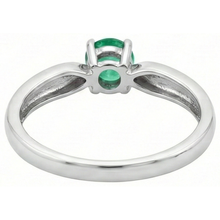 Solitaire 2.50 Ct Round Cut Green Emerald Engagement Ring White Gold 14K