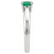 Solitaire 2.50 Ct Round Cut Green Emerald Engagement Ring White Gold 14K