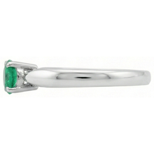 Solitaire 2.50 Ct Round Cut Green Emerald Engagement Ring White Gold 14K