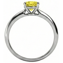 Solitaire 2 Ct Yellow Sapphire Ring White Gold 14K