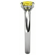 Solitaire 2 Ct Yellow Sapphire Ring White Gold 14K