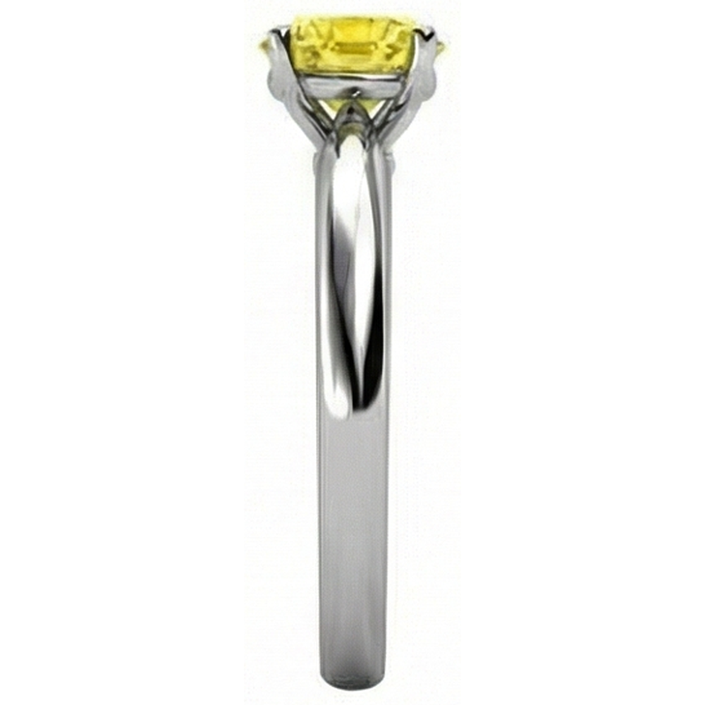 Solitaire 2 Ct Yellow Sapphire Ring White Gold 14K